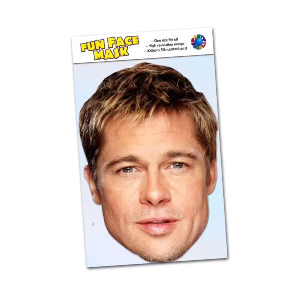 Realistic face mask of Brad Pitt