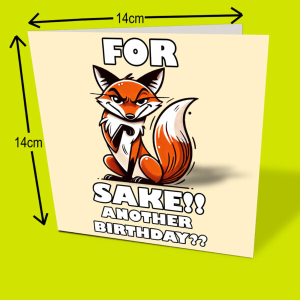 For Fox Sake Card with measurements