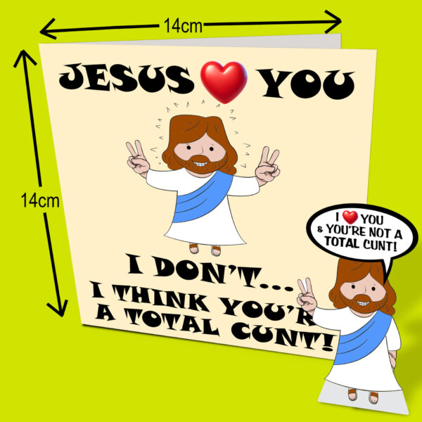 Jesus Loves You Card and Standee With Measurements