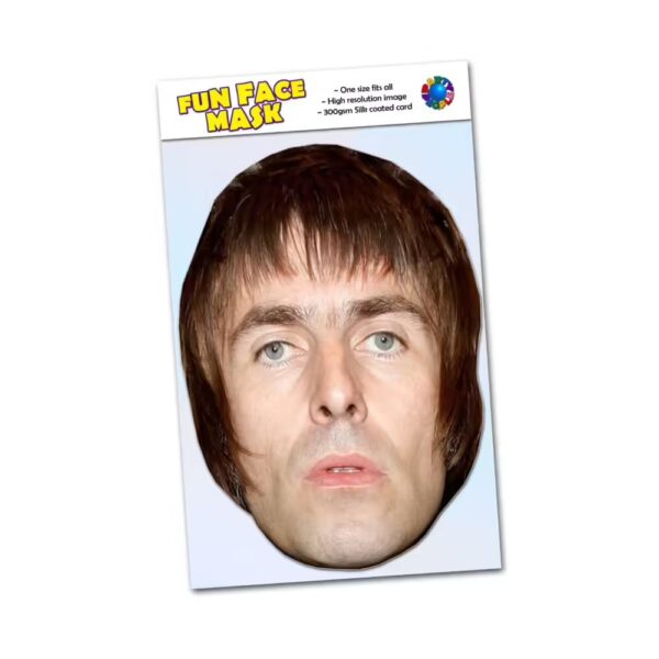 Realistic face mask of Liam Gallagher