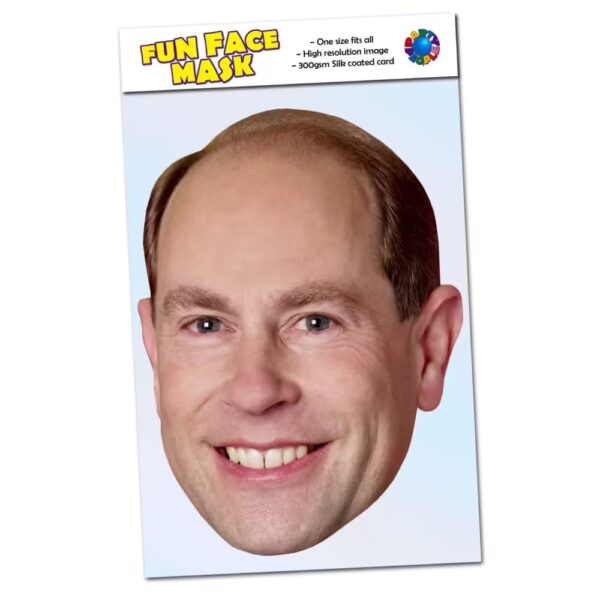 Realistic face mask of Prince Edward Earl of Wessex