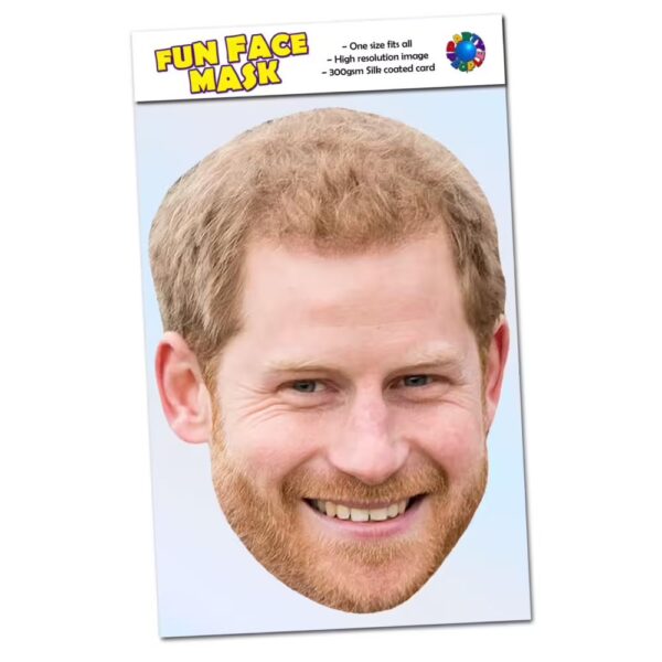 Realistic face mask of Prince Harry Duke of Sussex