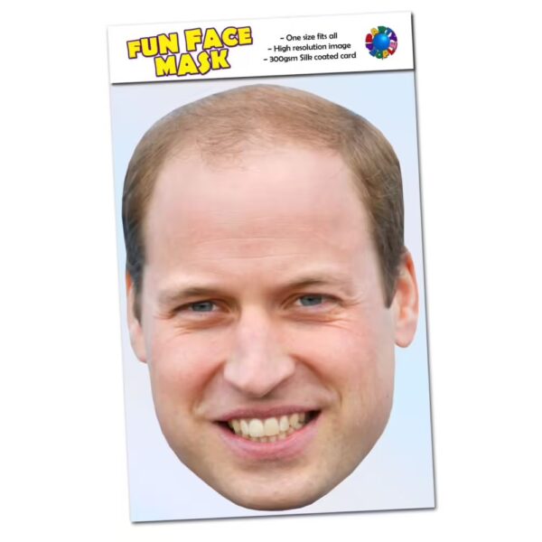 Realistic face mask of Prince William Prince of Wales