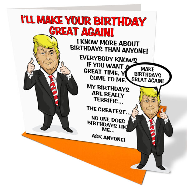 Trump Birthday Card - Card and Envelope