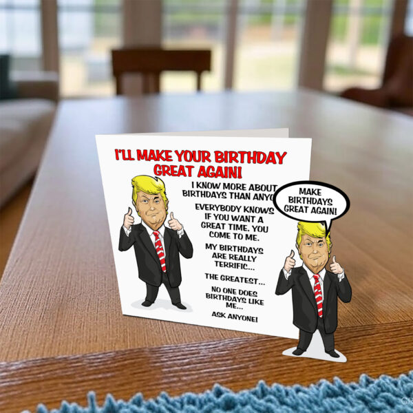 Trump Birthday Card - On Desk