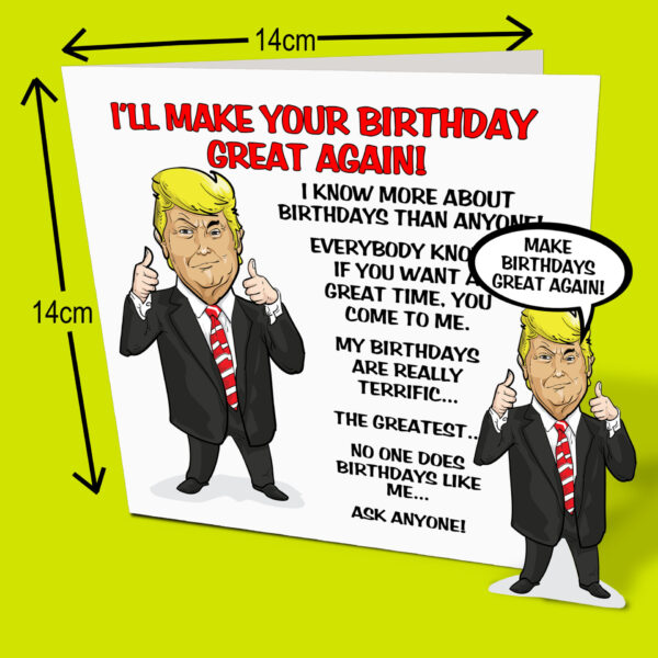 Trump Birthday Card - Measurements