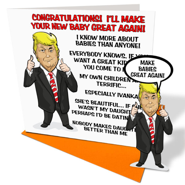 Trump New Baby Card - Card and Envelope