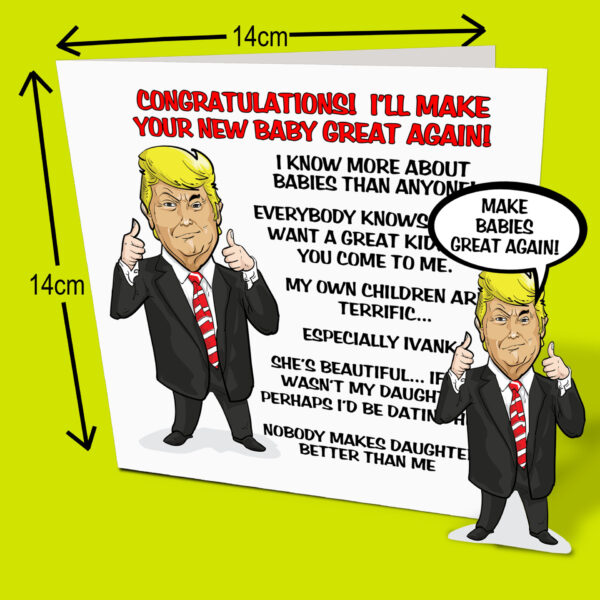 Trump New Baby Card - Measurements