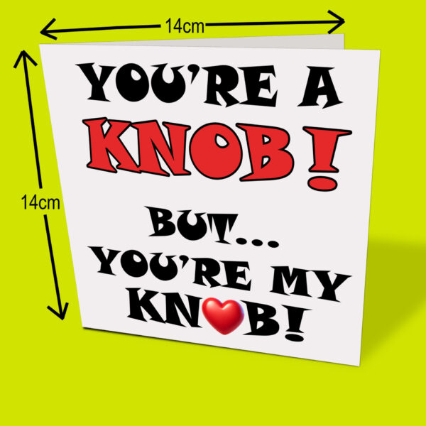 You're a knob Card with measurements