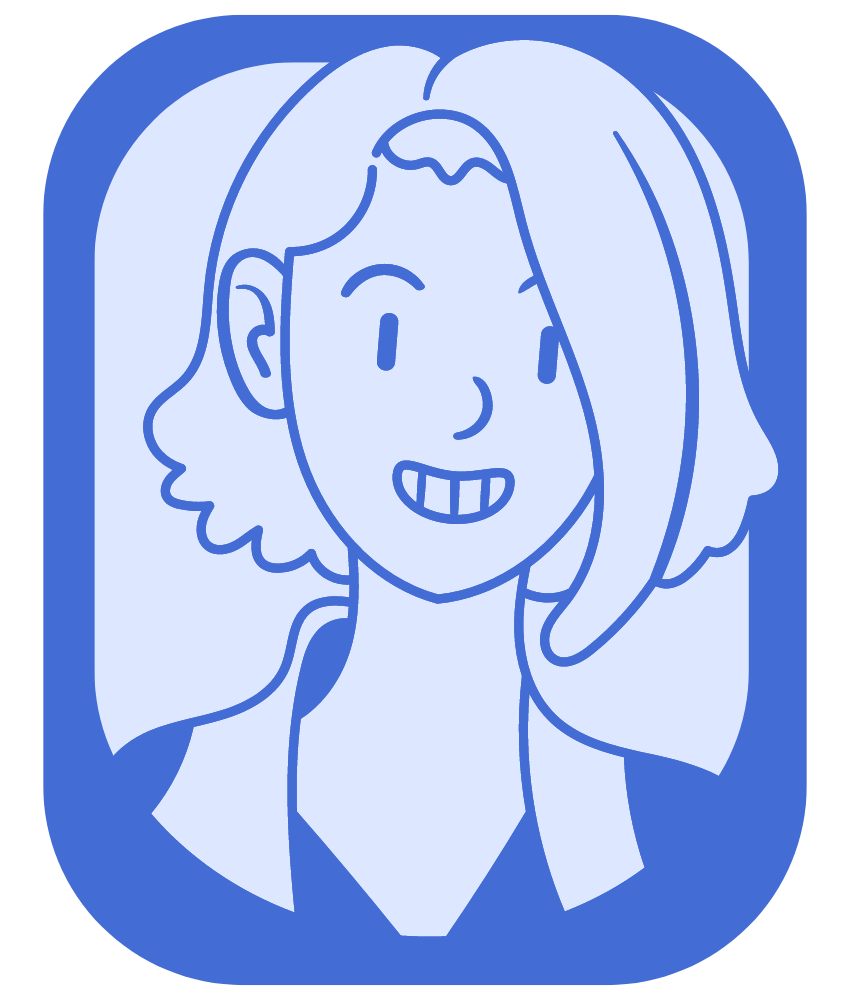 Blue Party People Review Icon of girl with short hair