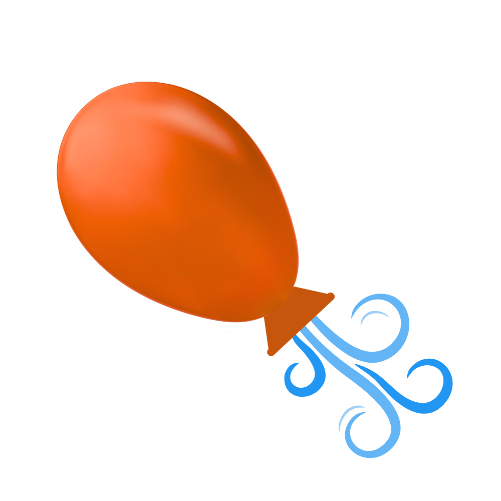 Orange Cartoon Balloon with air shooting out