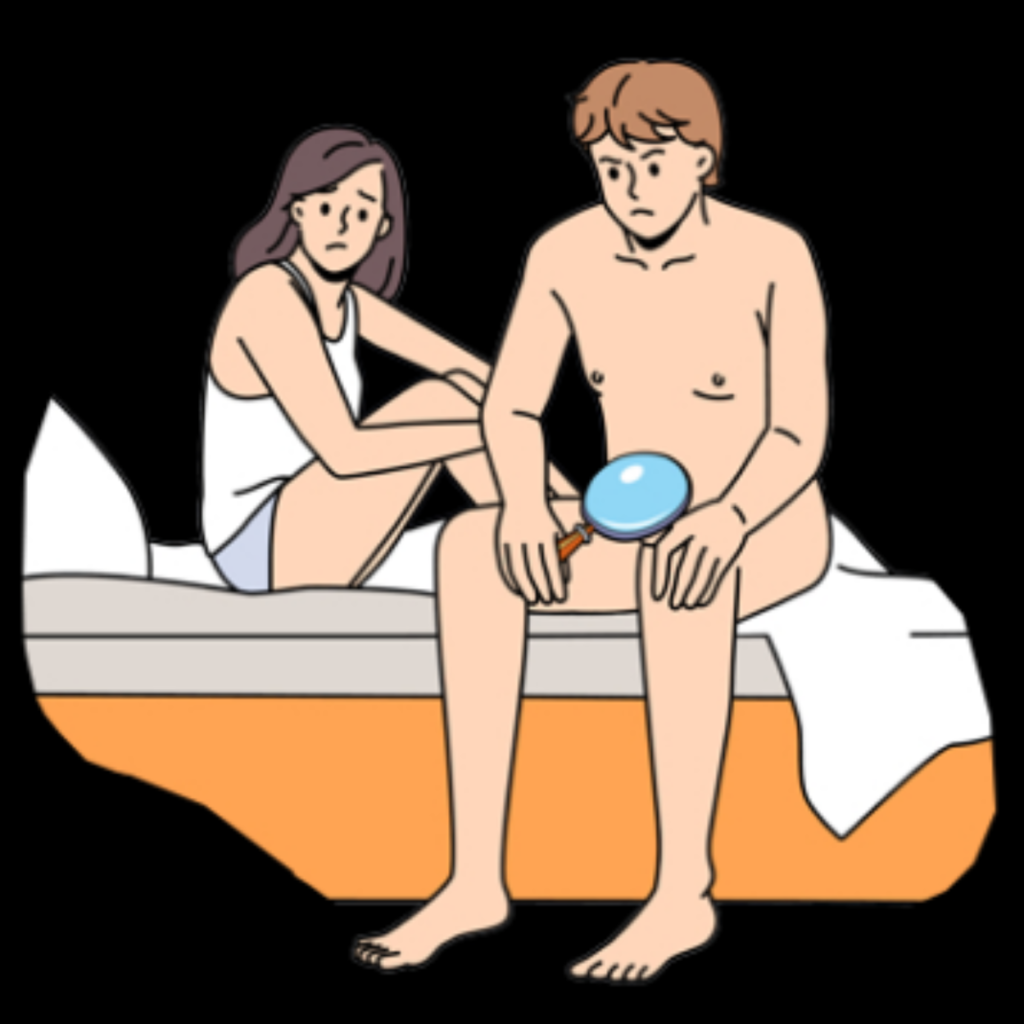 Tiny Condom Cartoon illustration