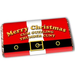 Cum Guzzling Thunder Cunt Rude Christmas Chocolate Bar Gift