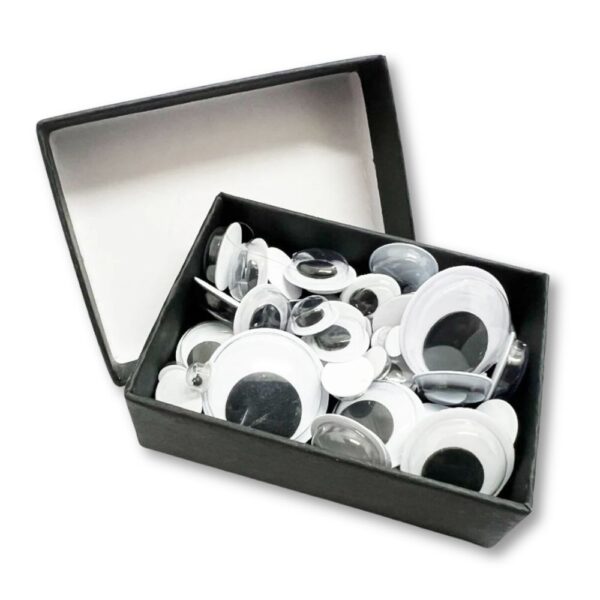 Box of emergency googly eyes, a funny accessory for personalising everyday objects