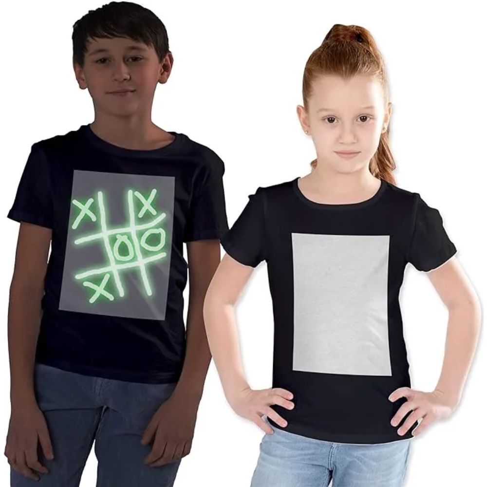 Glow In The Dark T Shirt for KIDS Includes LED Torch