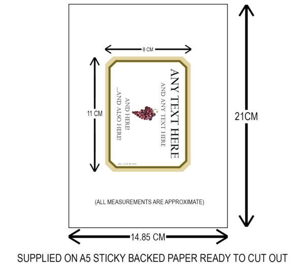 Wine Label Type 2 dimensions