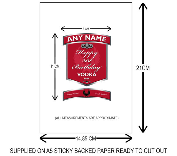 Vodka Label dimensions