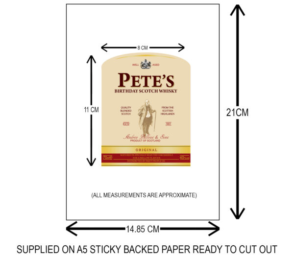 Whisky Label dimensions