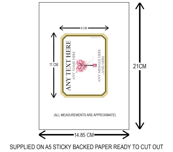 Wine Label Type 3 dimensions