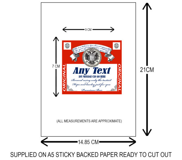 Beer Label Type 2 dimensions