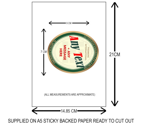 Beer Label Type 3 dimensions