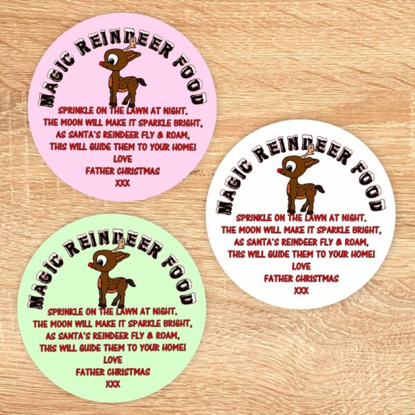 Magic Reindeer Food Stickers - Mixed Colours