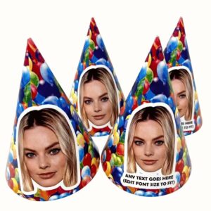 Personalised Balloons Party Hat with Custom Text and Photo