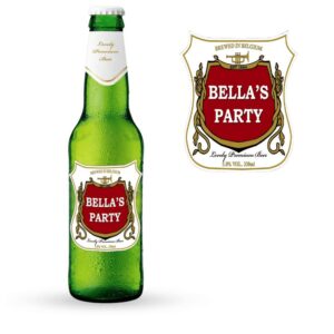 Personalised Beer Bottle Label with stella artois style