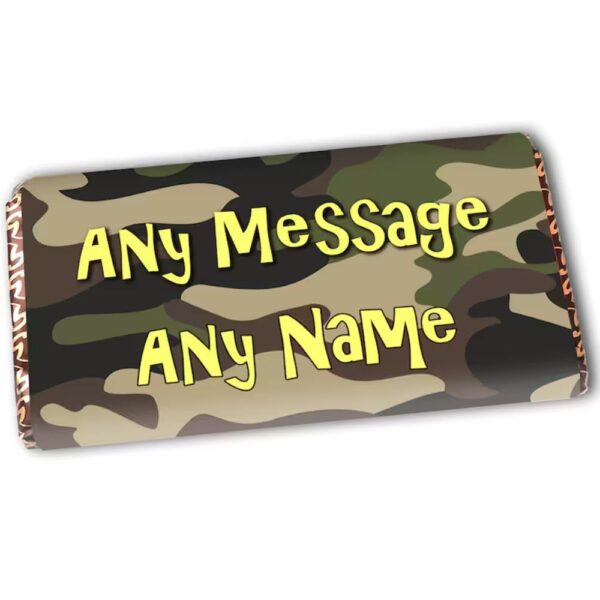 Personalised Camo Chocolate Bar