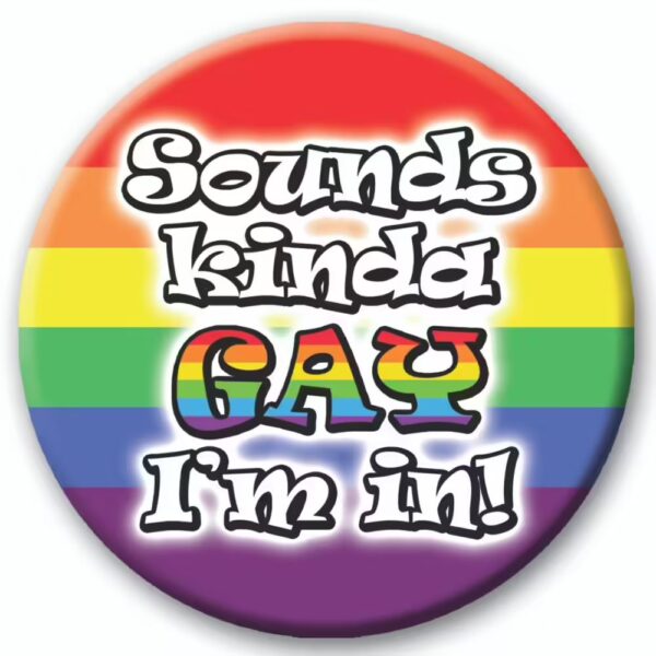 Sounds Kinda Gay I’m In funny LGBTQ+ badge