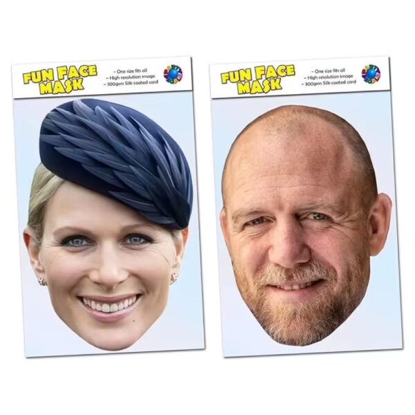 2 Pack of masks including Zara Tindall and Mike Tindall