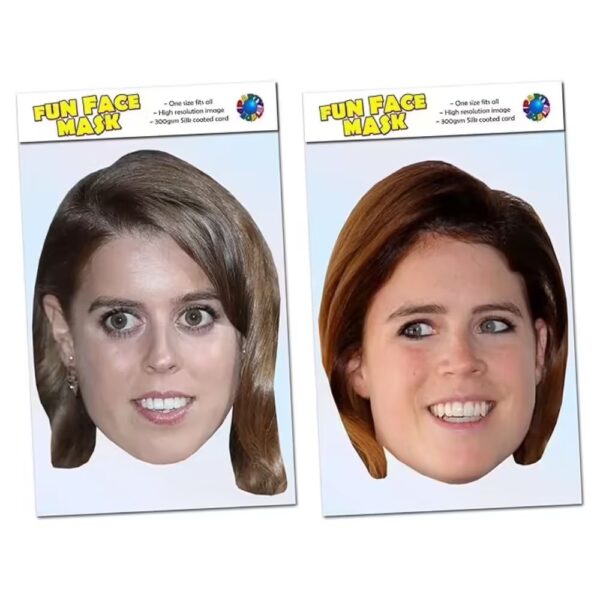 2 Pack of masks including Princess Beatrice and Princess Eugenie