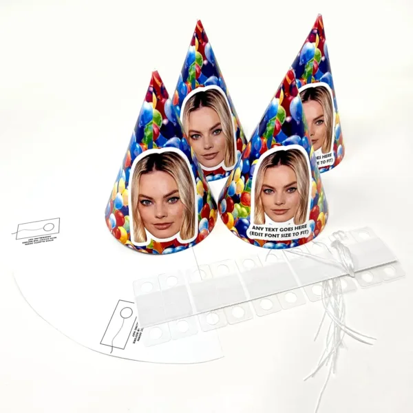 Party Hats with Elastic String and Tape for Secure Fit