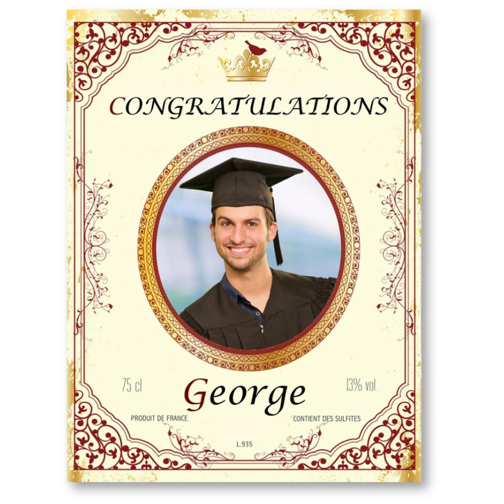 Congratulations Personalised Wine Bottle Label