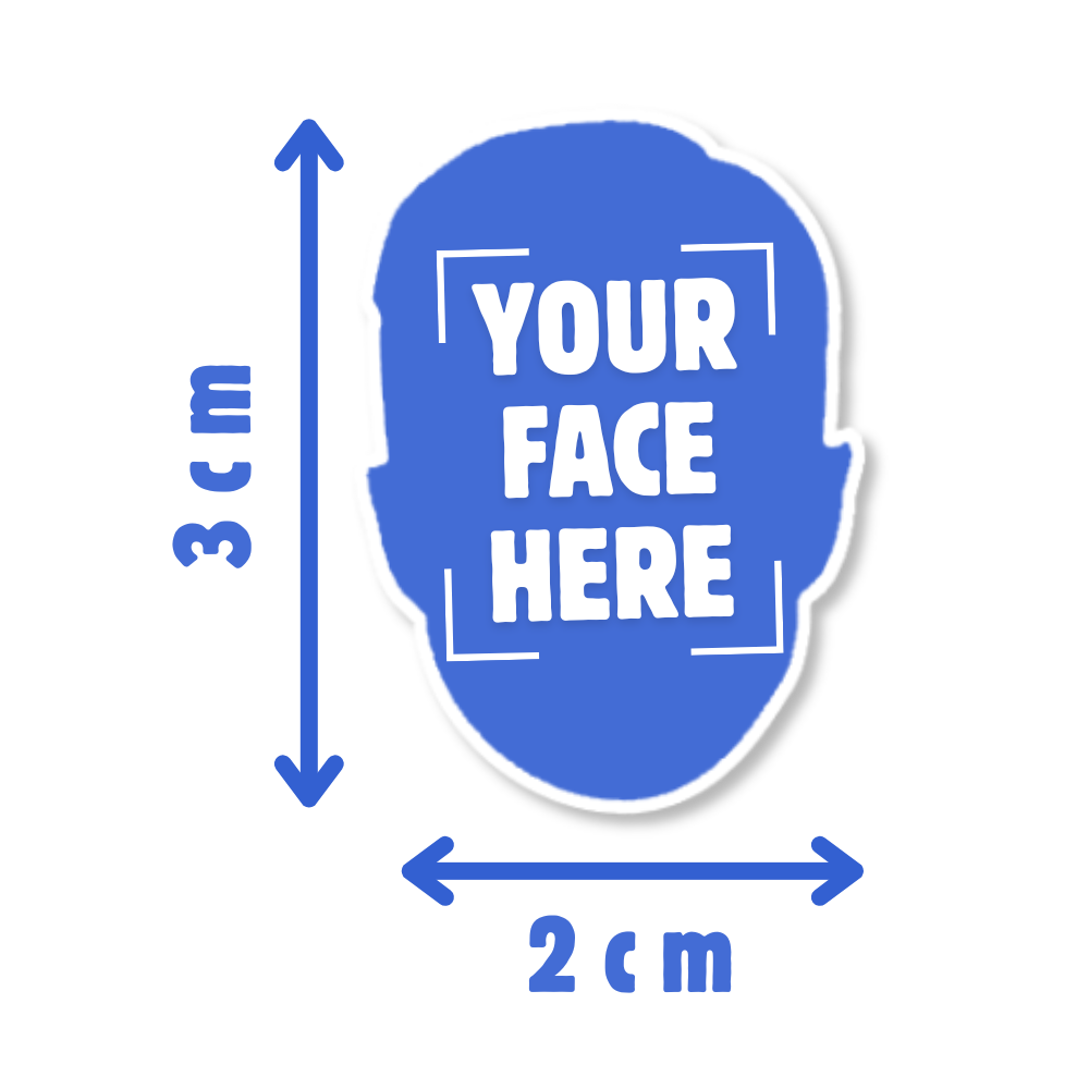 Personalised Table Confetti Face Sizes