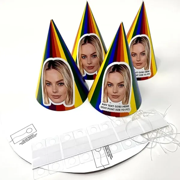 Party Hats with Elastic String and Tape for Secure Fit