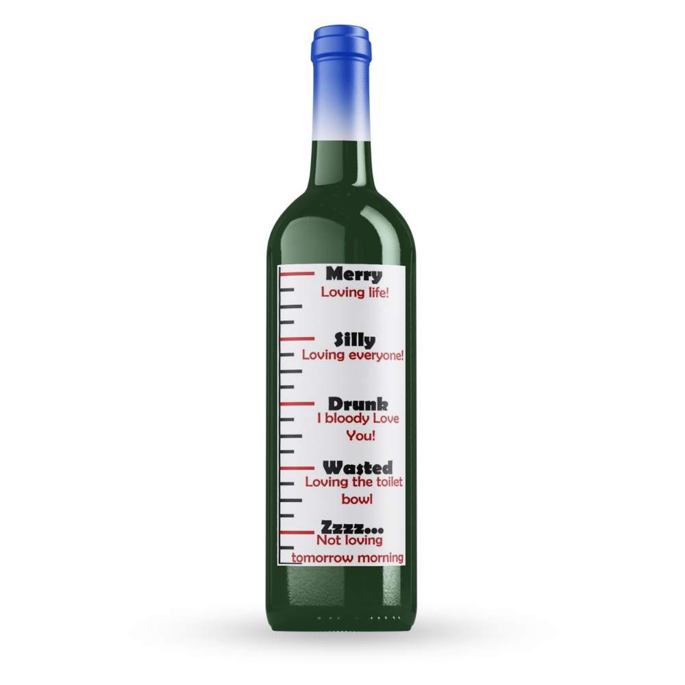 Drunk Measuring Bottle Label Mockup