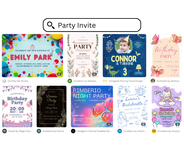 Collection of Canva Party Invite Templates