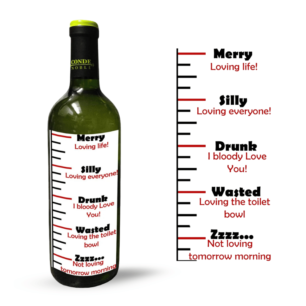 Drunk Measuring Bottle Label