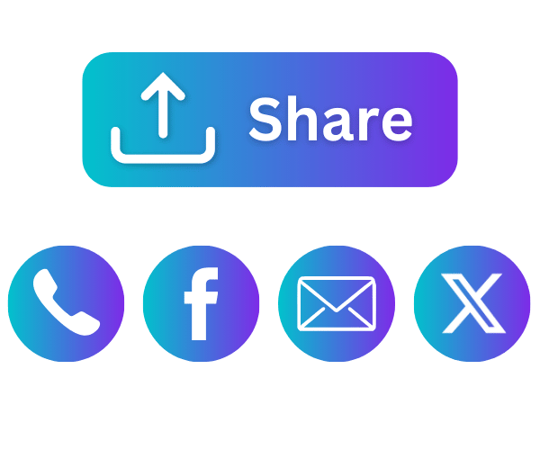 Blue Share icons with other social media icons