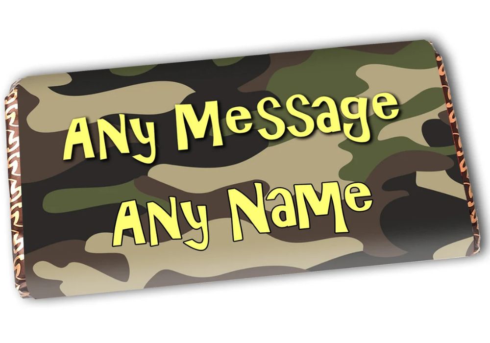 Custom Chocolate Bars Camo Themed