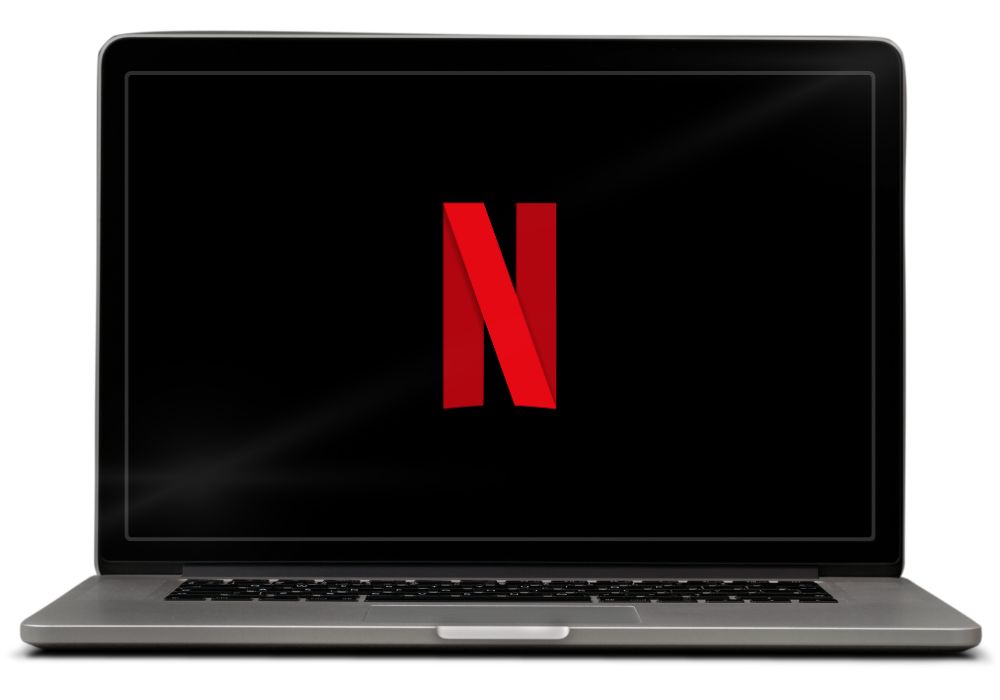 Laptop with netflix logo on for Watch Party