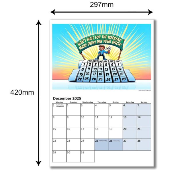 Dimensions of the Funny Motivation Calendar 2025