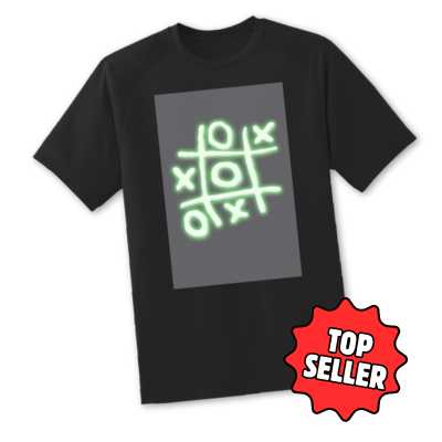 Glow in the dark kids t-shirt with tag saying top seller