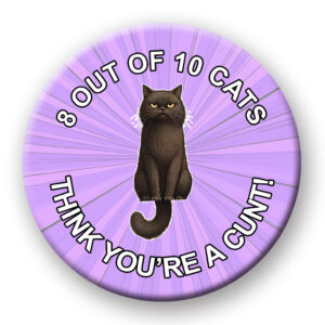 8 out of 10 cats badge