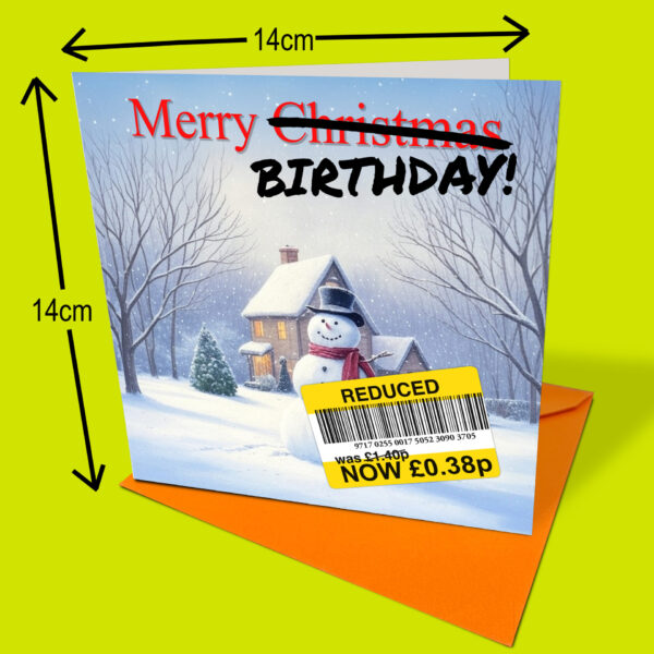 Merry Birthday Card with measurements