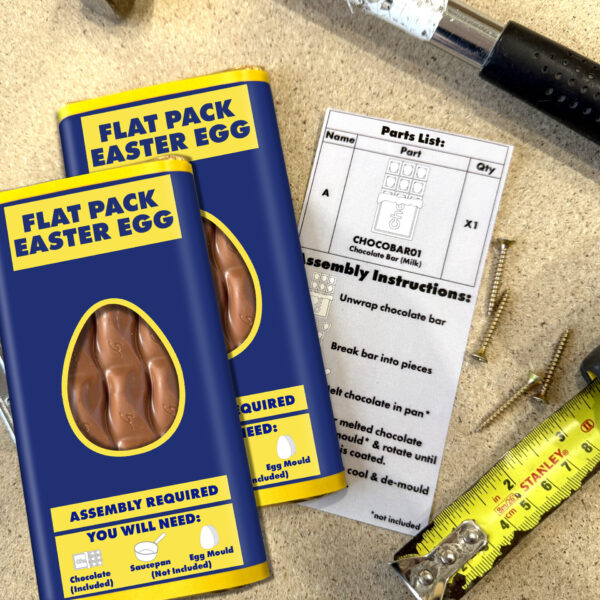 TWIN PACK Flat Pack Easter Egg Chocolate Bar